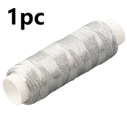 Premium Glossy Silver and Gold Embroidery Thread for Crafts and Sewing - 200m (Silver thread)