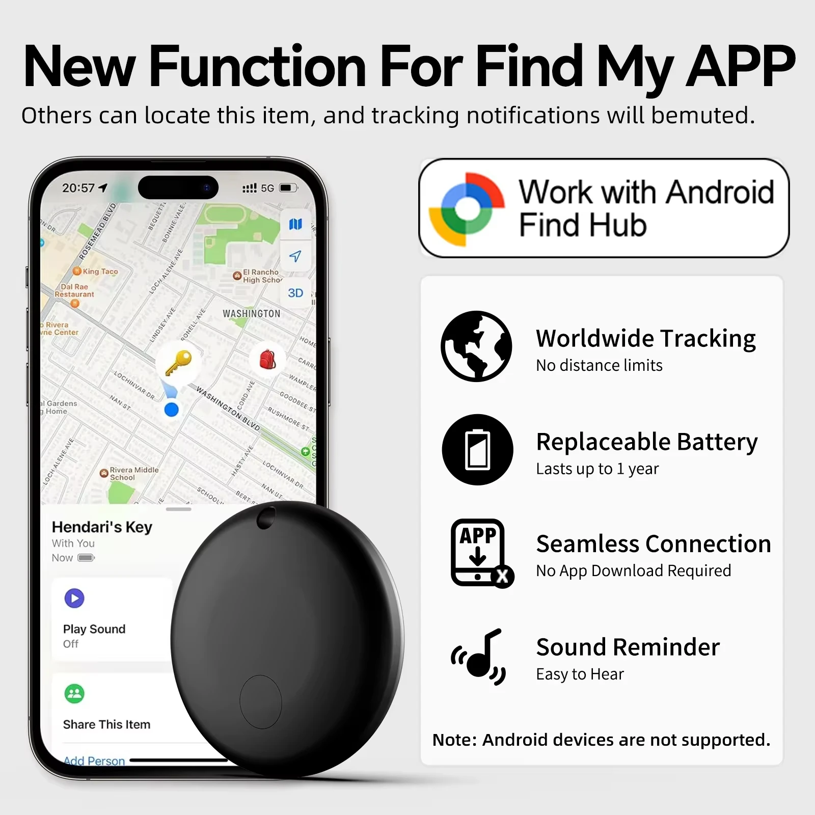 구글 안드로이드용 Find My Tracker - 열쇠, 가방, 지갑 및 차량 위치 추적을 위한 스마트 GPS 태그