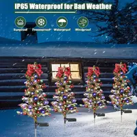 Solar Christmas Trees For Outside LED Outside Christmas Tree Multi-Color Christmas Pathway Lights Solar Powered Christmas 1