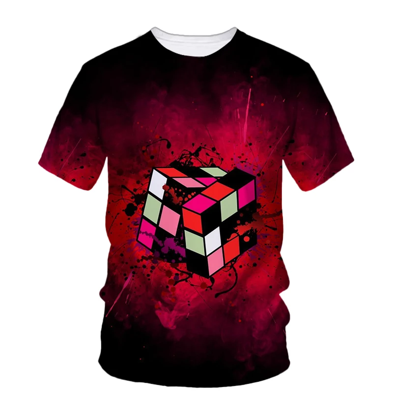 Rubik Cube 3D Printing T Shirt Man Summer O-Neck Short