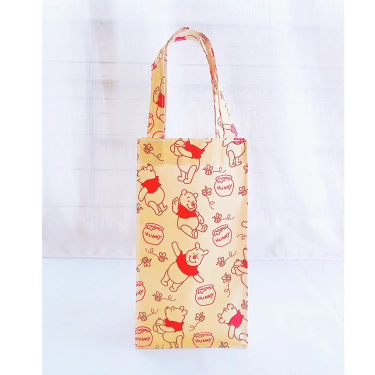 Cartoon Disney Small Minnie Mouse Cute 3D Portable Water Bottle Bag Pooh Bear Cover Water Cup Milk Tea Drink Cup Packing Cover