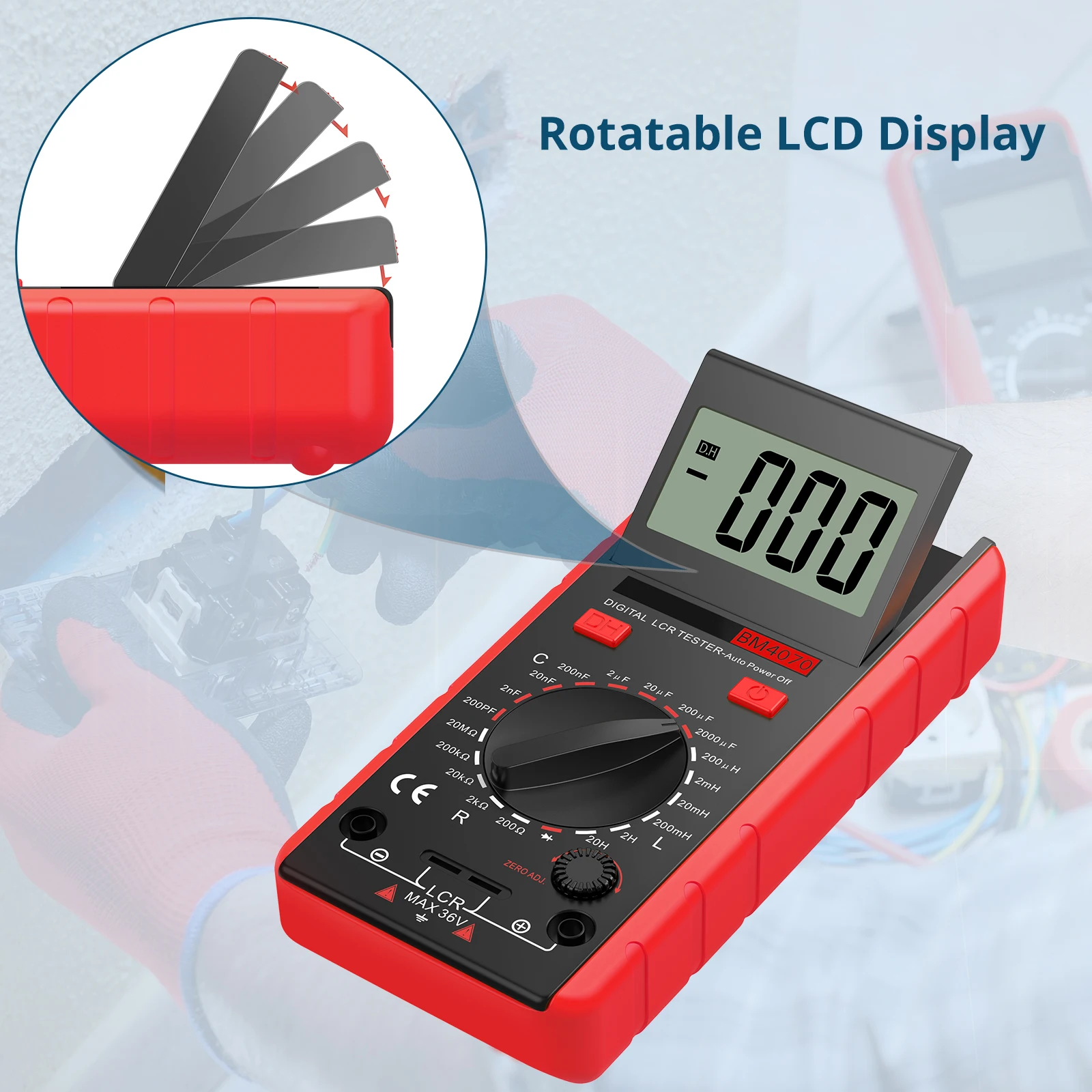 PROSTER LCR Meter LCR Multimeter Tester for Capacitance Resistance  Inductance Measuring Meter with LCD Over-range Display