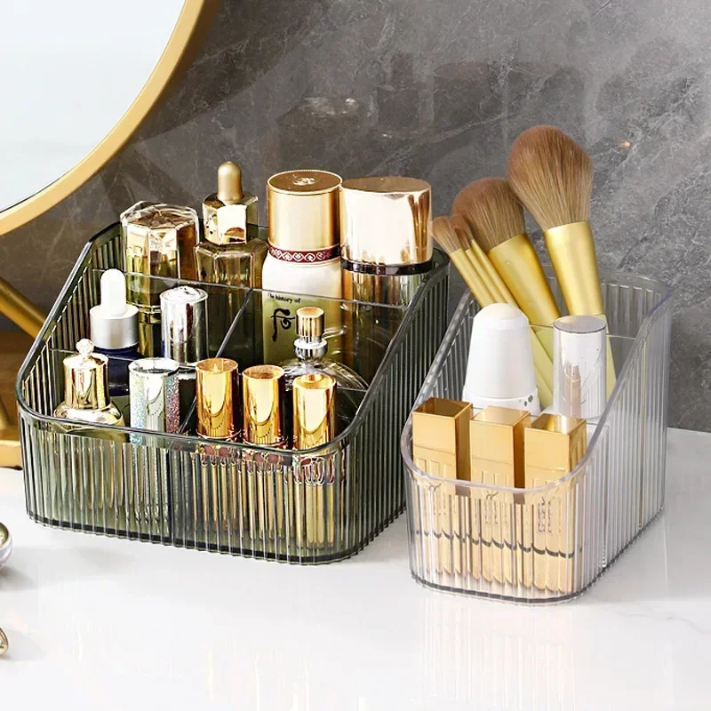 Desktop Makeup Organizer Lipstick Nail Polish Jewerly Organizer Makeup Brush Holder Bathroom Skincare Cosmetic Storage Box 3