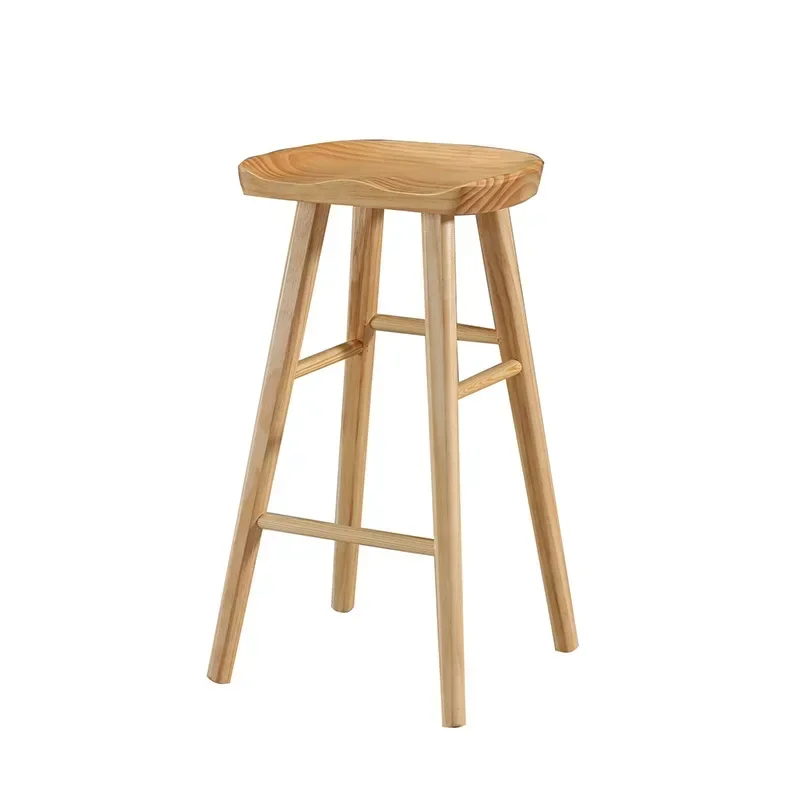VIP Solid Wood Home Chair High Stool Modern Minimalist Bar Chair Bar Stool bar table chair combination Nordic