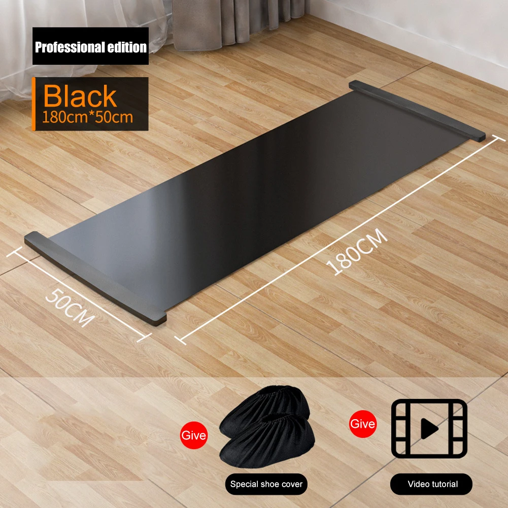 140/180/200cm Multifunctional Yoga Sliding Mat for Ice Hockey Roller Skating Leg Exercise Indoor Sliding Fitness Training Board