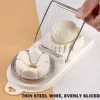 Multifunctional Egg Slicers 2-in-1 Egg Cutter Stainless Steel PP Base Cutter Mold Kitchen Gadget For Home Kitchen Picnic Camping 3