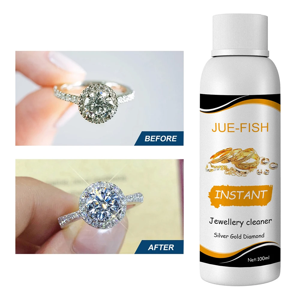 Jewelry Cleaner Solution 100ml for Gold Silver Glasses Watch Rings Diamond Polishing Remove Dirt Shine for Ultrasonic Machine Jewelry Cleaning Solution