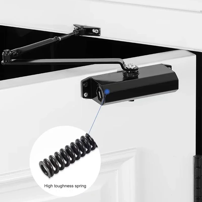 Hydraulic er Automatic Door Closer 25KG To 85KG Adjustable Speed Positioning Door Closing Equipment Metal Spring er door closer