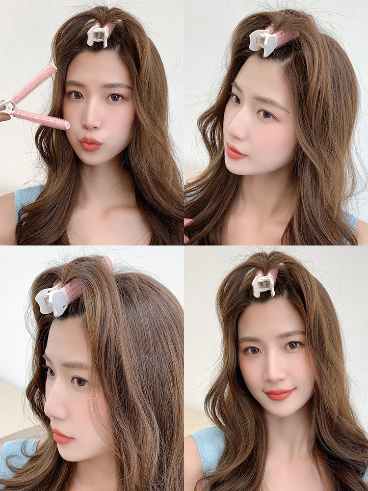 Description Picture 2 of item1/2pcs Hair Root Fluffy Hair Clips Lazy Hair Clips Hair Top Bangs Styling Curling Barrel Portable Korean Hair Clips Hair Rollers