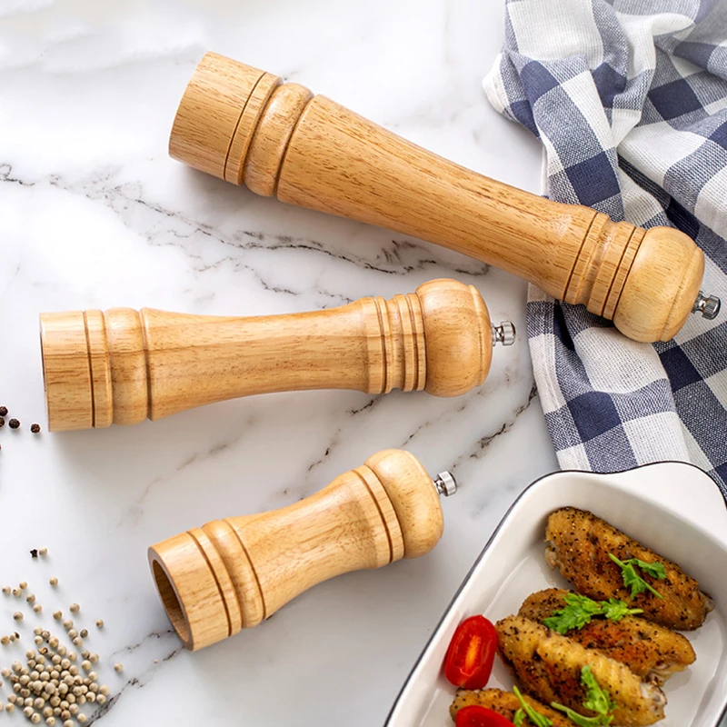 Thanstar Salt and Pepper Grinder Solid Wood Adjustable Pepper Mills  Multifunction Spice Grind Tool Kitchen Gadget Accessories - AliExpress