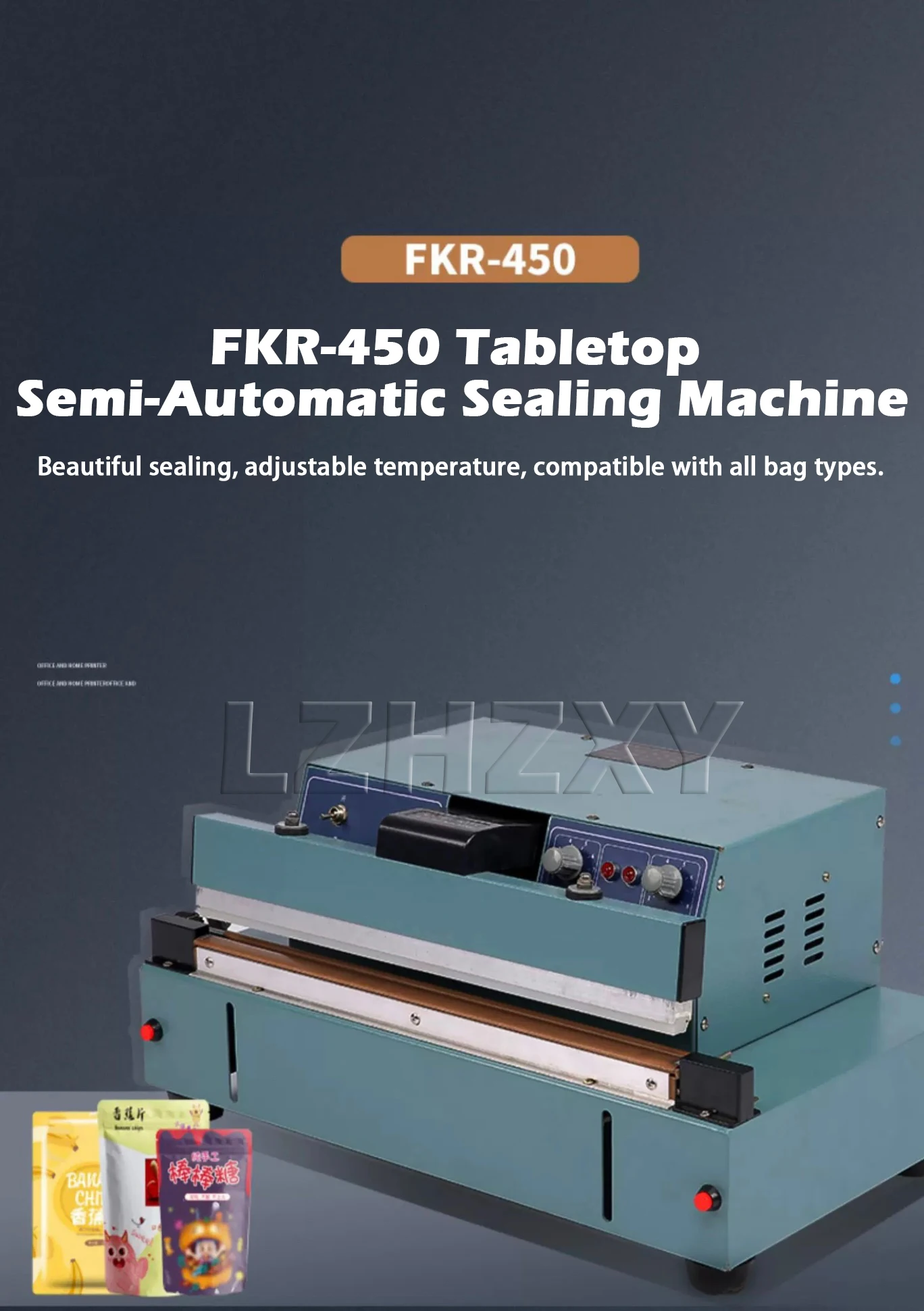 FKR-450 220VDesktop Semi-automatic Heat Sealing Machine 8mm Pedal Sealing Machin