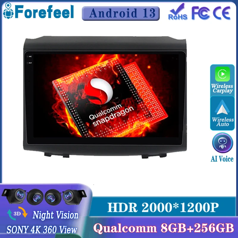 

Android 13 Qualcomm For JAC Refine S3 2013 -2015 2016 Multimedia Car GPS Player Navigation Touch Screen Stereo Radio Lettore TV