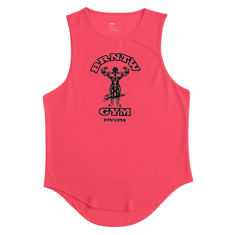 

Жилетка мужская без рукавов, эластичная дышащая майка с принтом, для спортзала, фитнеса, бега, тренировок на открытом воздухе, лето