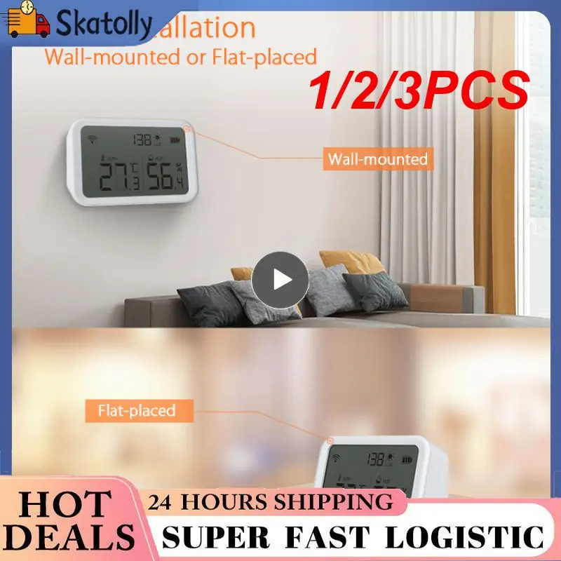 

1/2/3PCS Tuya Wifi Zigbee Temperature Humidity Sensor Lux Light Detector Indoor Hygrometer Thermometer With LCD Screen Work Tuya
