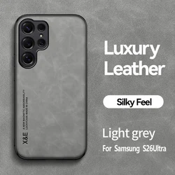 Luxurious Sheepskin Magnetic Phone Case for Samsung Galaxy Series (Light grey)