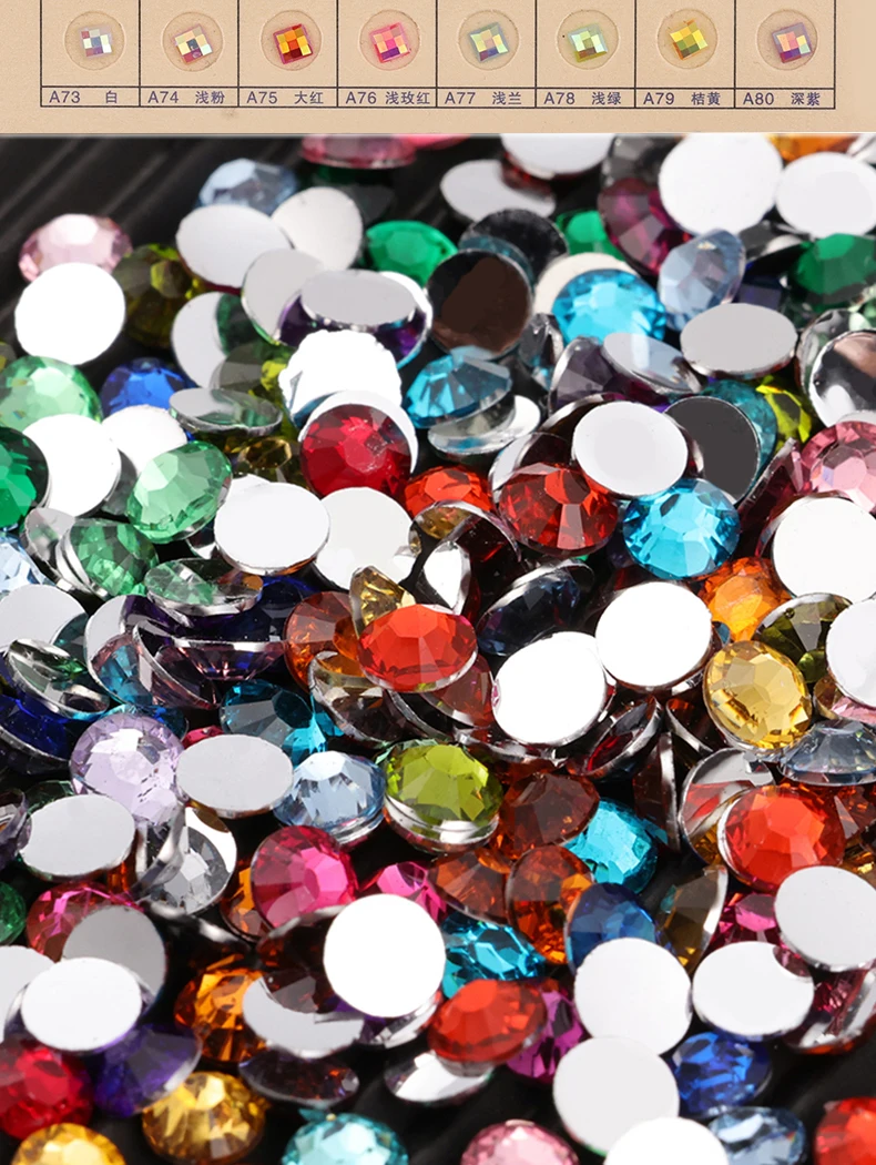 Description Picture 4 of itemBig Package 2-6mm Resin Non Hot Fix Rhinestones Bulk Wholesale Flat Back Plastic Crystals Nail DIY Glitters Cтразыtrass For 네일파츠