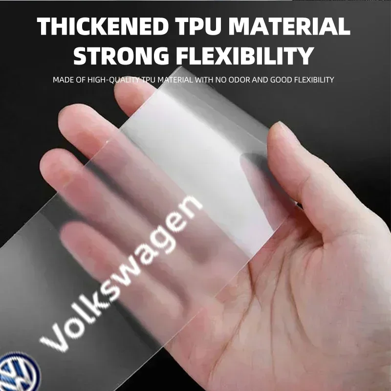 폭스바겐 골프 4 5 6 7 R GTI TSI TDI R32 MK4 폴로 시로코용 4개 자동차 도어 스커프 프로텍터 투명 장식 배지 스티커