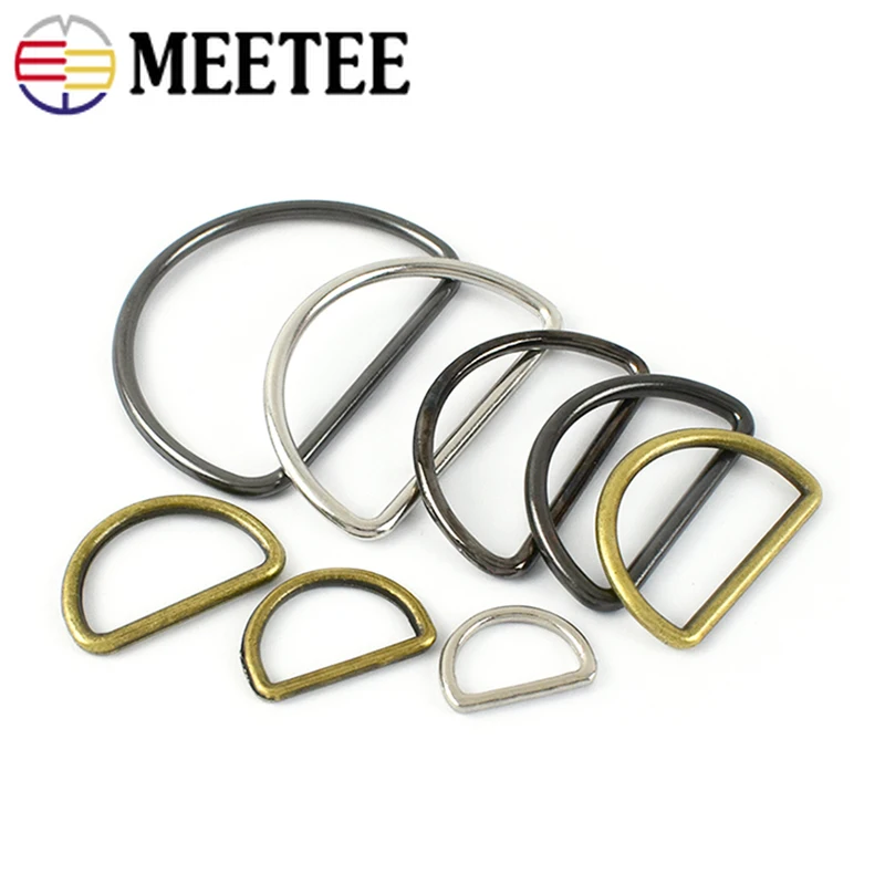 

20Pcs 15-50mm Metal D Ring Buckles Backpack Bag Webbing Strap Clasp Shoes Adjustment Buckle DIY Hardware Sewing Accessories