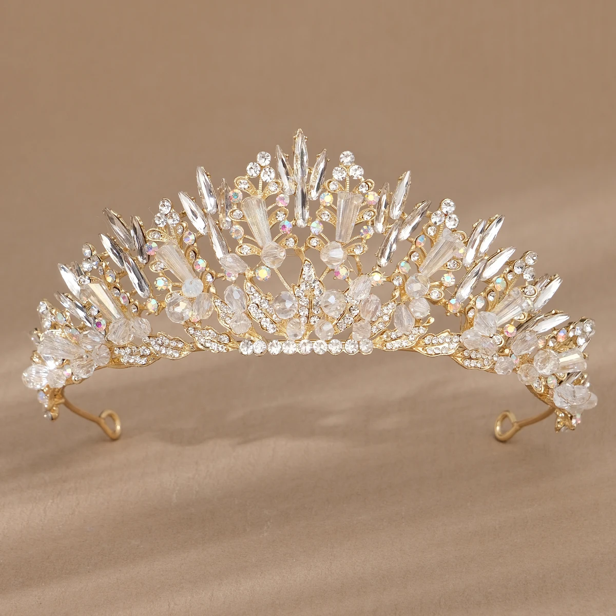 Gold Color Rhinestone Bridal Tiaras Crown Vintage Baroque Crystal Diadem For Bride Headbands Wedding Hair Accessories jewelry set hair accessory bridal headwear hair band crown