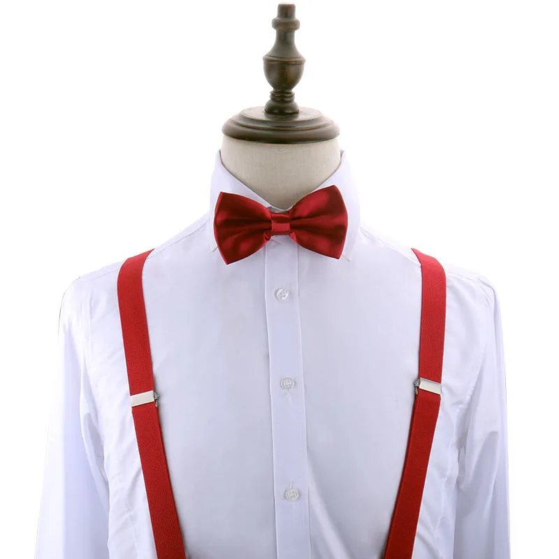 الحمالات رجل ربطة العنق بلون مطاطا بولي Leather الحمالات الجلدية للرجل حزام الأشرطة قابل للتعديل لملحقات ربطة القوس فيونكة الزفاف