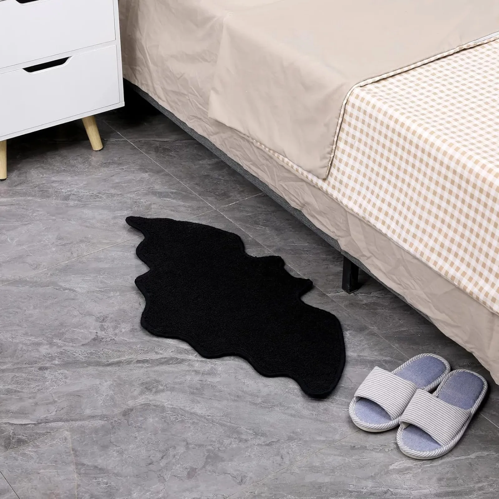 Halloween Irregular Bat Bath Mat Living Room Rugs Spider Web Carpet Door Mats Non-Slip Bathroom Bedroom Kitchen Mats Decoration