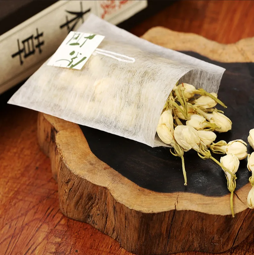 100pcs/lot PLA Biodegraded Corn Fiber Empty Disposable Tea Bag Filter Line Length 17cm disposable tea filter bags disposable tea bags