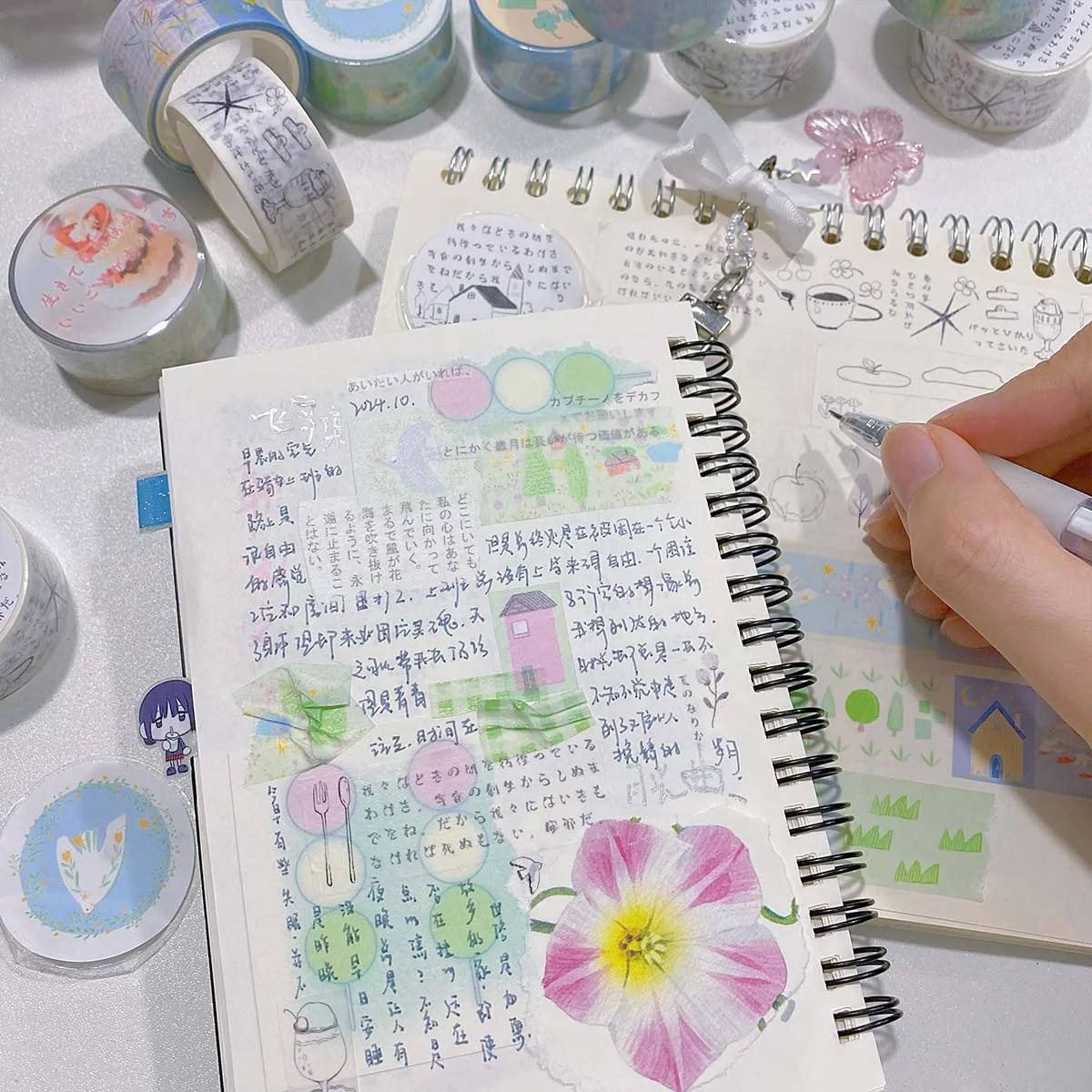 WAKAWAKA Washi Tape Moonlight Sonata Scrapbooking Deco Masking Tape For Arts Diy Crafts Album Journal Planner 6