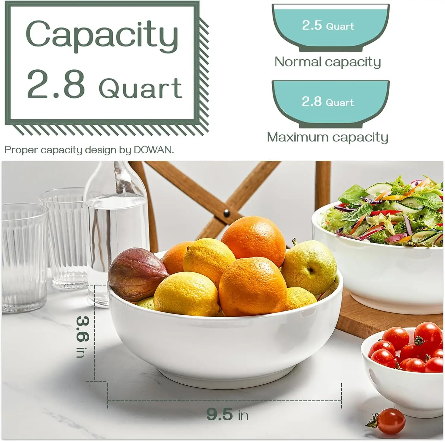 9.5-Inch Serving Bowls – Large Multipurpose Kitchen Bowls 3