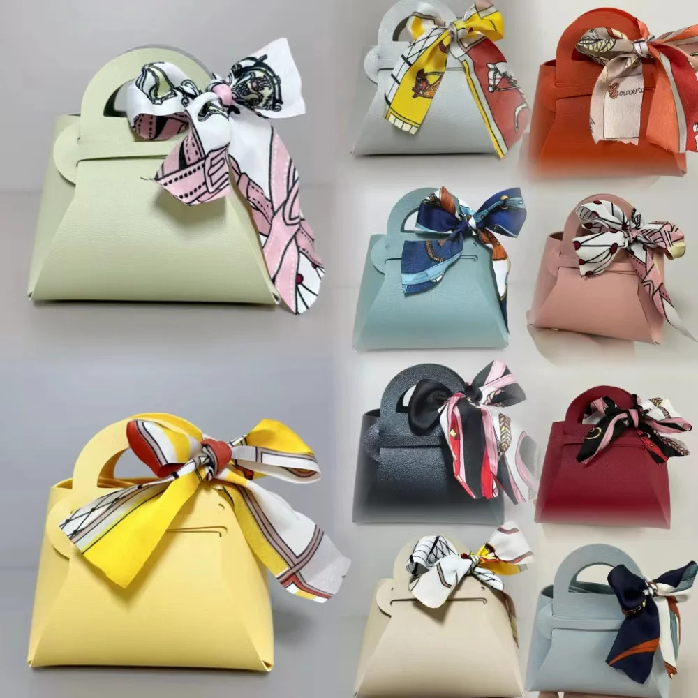 10pcs Wholesale Wedding Gift Bags for Guests Wedding Favour Bag Baby Shower Distributions Bags Goody Candy Packaging Bags