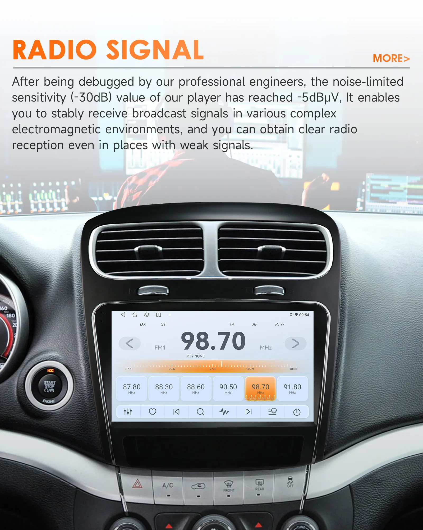 Kabelloses CarPlay Android Auto Autoradio für Dodge Journey 2011-2019 für FIAT Freemont 2012-2014 Auto-Multimedia-Player GPS DSP – Detail 19
