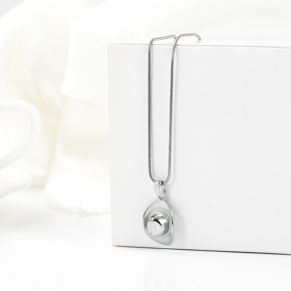 New Cowboy Hat Cremation Urn Pendant Necklace Holder for Ashes Perfume Memorial Ash Urn Jewelry Women/Men Present