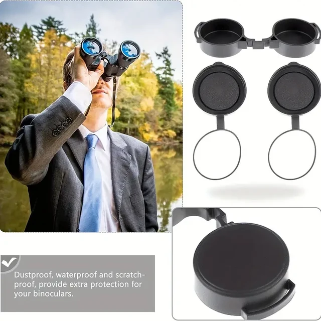 2 Protectores De Lente Para Binoculares (52-55mm) - Antipolvo