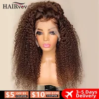 13x4 chocolat brun dentelle avant perruques couleur 13x6 HD Transparent bouclés dentelle avant perruque de cheveux humains vague profonde frontale perruque pour les femmes 1