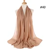 Musulman en mousseline de soie Hijab femmes bulle en mousseline de soie écharpe pour femmes dames voile musulman Islam couleur unie malaisie Musulman Wrap foulards