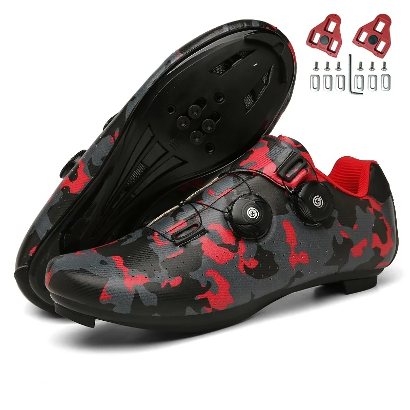 Cycling MTB Shoes with Clits Men Route Cleat Road Dirt Bike Flat Speed Sneaker Racing Women Bicycle Mountain Spd Biking