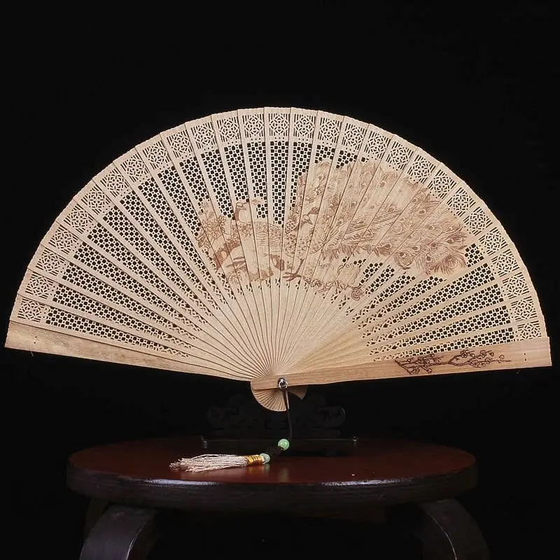 

Festival Bamboo Folding Fan Personalised Antique Large Folding Fan Hanfu Woven Abanicos Personalizados Chinese Decoration