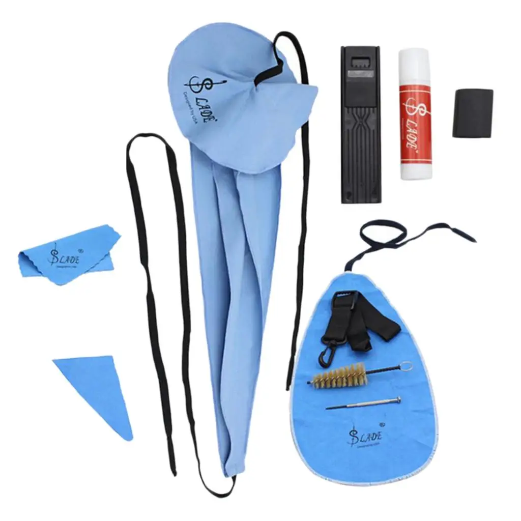 Alto Sax Saxophone Cleaning Care Tool Kit Cloth Cork Grease Reed Case