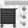 Rolling  Chest, Heavy Duty Rolling Box on Wheels, Metal Storage Cabinet with Drawer Liners, Lockable Cart wit 4