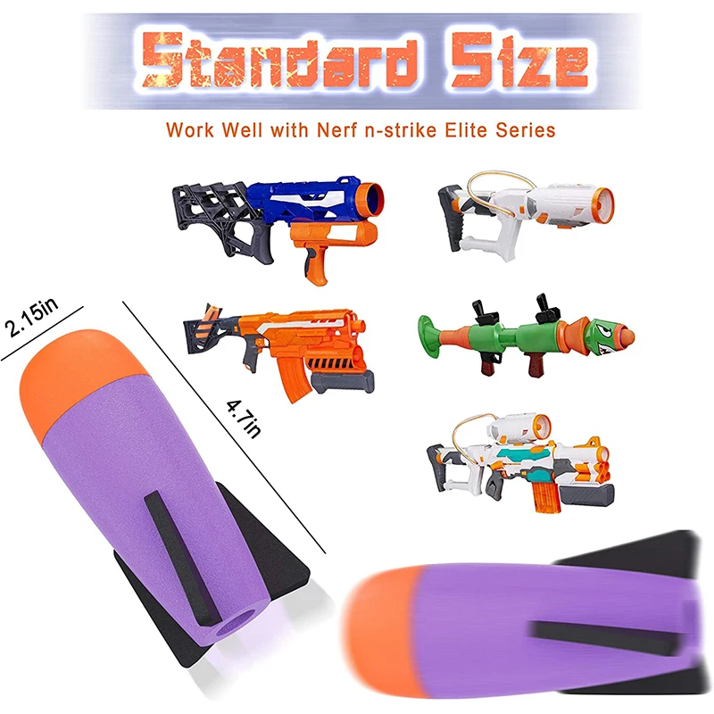 Nerf Big Shot Refill Darts 9.5cm - Eva Foam Bullets For N-strike