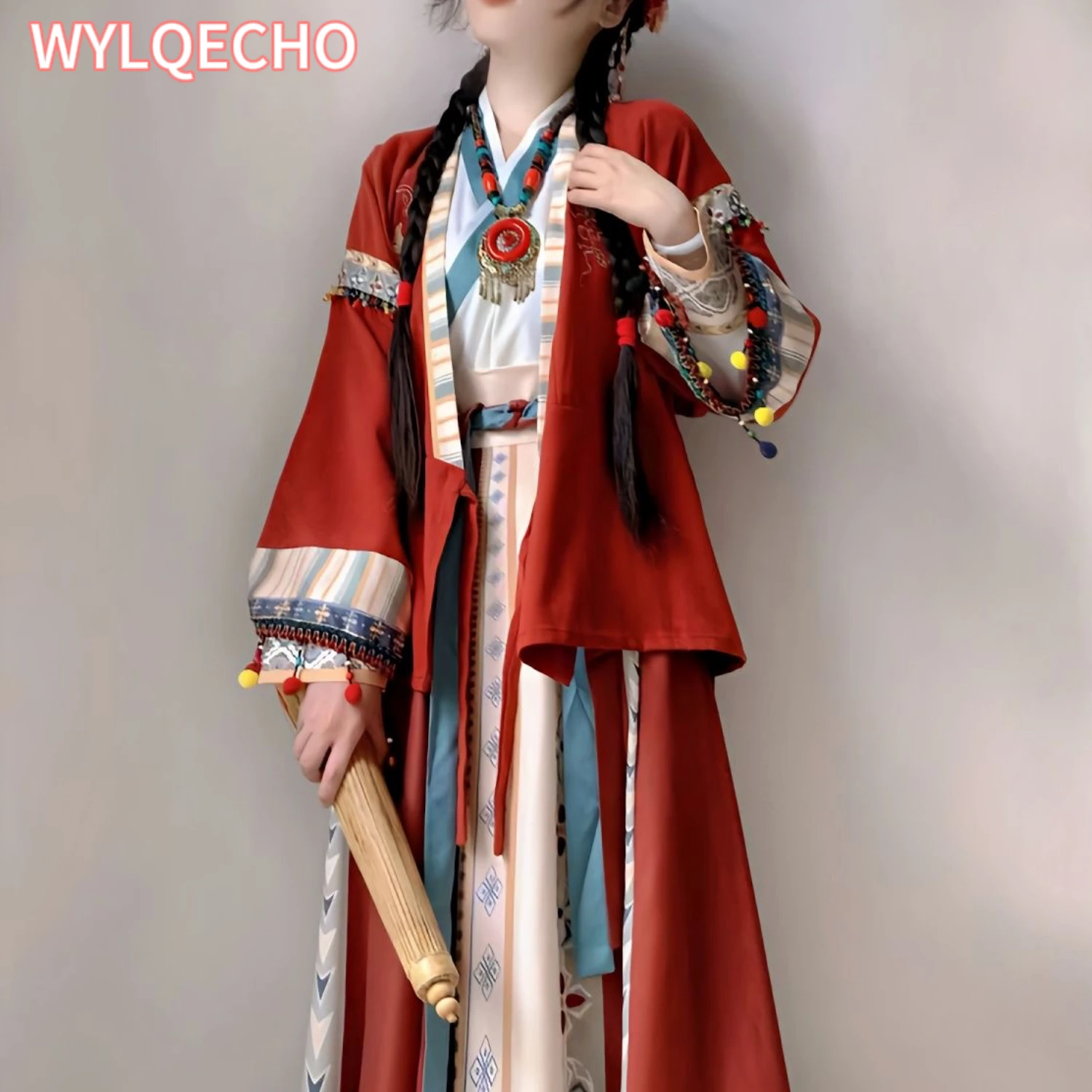 

Red Hanfu Women Chinese Traditional Clothing Female Han Elegant Daily Improvement Wei Jin Style Sinicization Cosplay