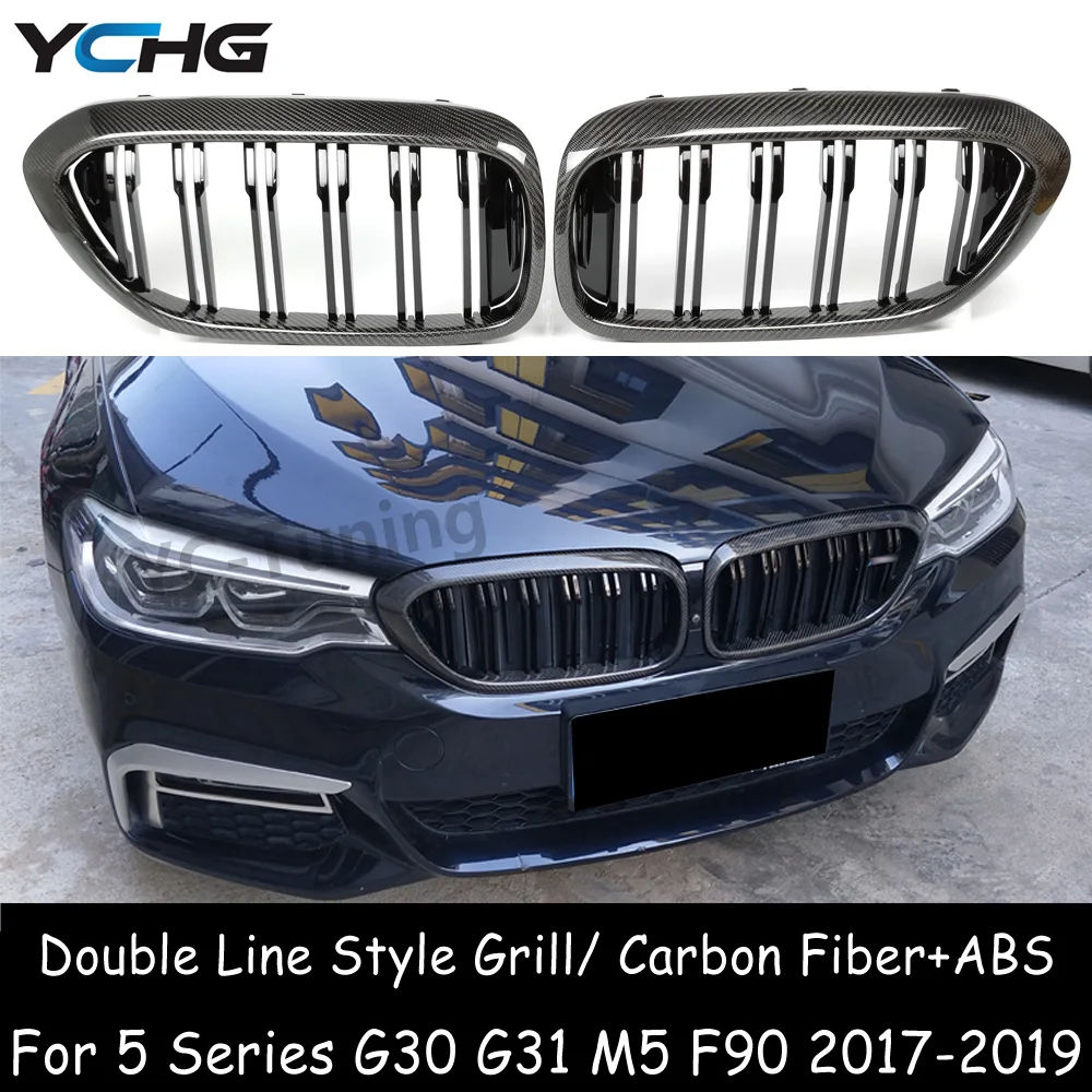 M5 F90 Griglia Paraurti Anteriore In Fibra Di Carbonio + Abs Per Bmw Serie 5 G30 G31 E M5 F90 Pre-Lci 520I 530I 540I M550I M550D 2017-2019