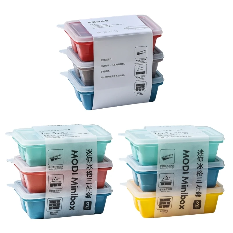 

3x Ice Tray Molds Multifunctional Reusable Silicone Ice Cube Mold Household DIY