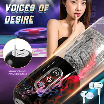 Masturbators for Men Automatic Sucking Telescopic Rotating Male Masturbator Cup Real Vagina Pocket Pussy Blowjob Machine Sex Toy 2