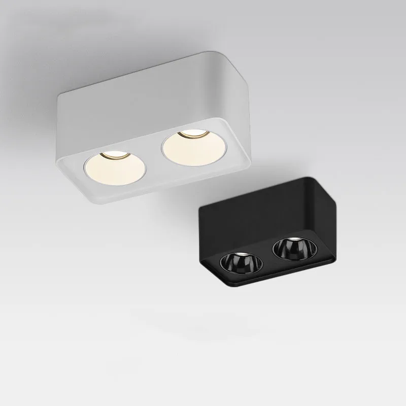 

Surface-mounted LED spotlights anti-glare downlights 1/2/3 / head, COB living room ceiling lights adjustable 12W indoor lighting