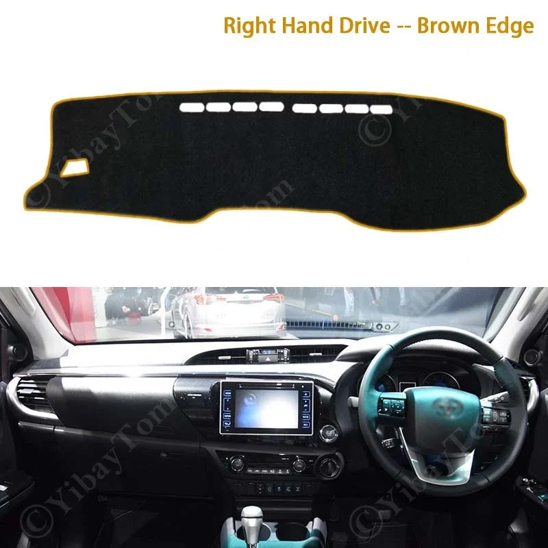 Armaturenbrett Abdeckung Dash Board Matte Teppich Pad Sonnenschirm Kissen Nicht-slip Für Toyota Hilux AN120 AN130 2015 ~ 2021 zubehör – Detail 12