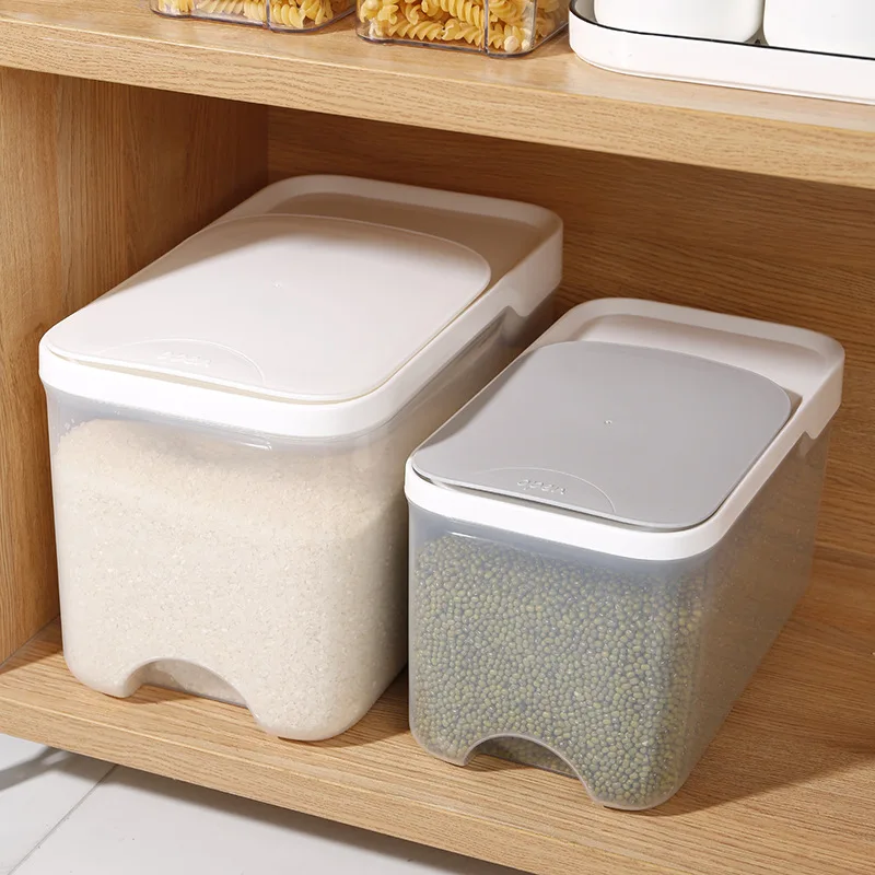 

5kg 10kg Large Capacity Kitchen Rice Storage Box Plastic Container Box Grain Flour Dispenser Moisture Proof Food Container Boxes