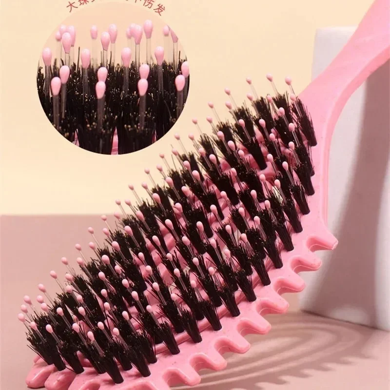 Detangling Curls Hairbrush Tangled Boar Bristle Hair Comb Define Hollow Out Dual Purpose Comb Styling Tools