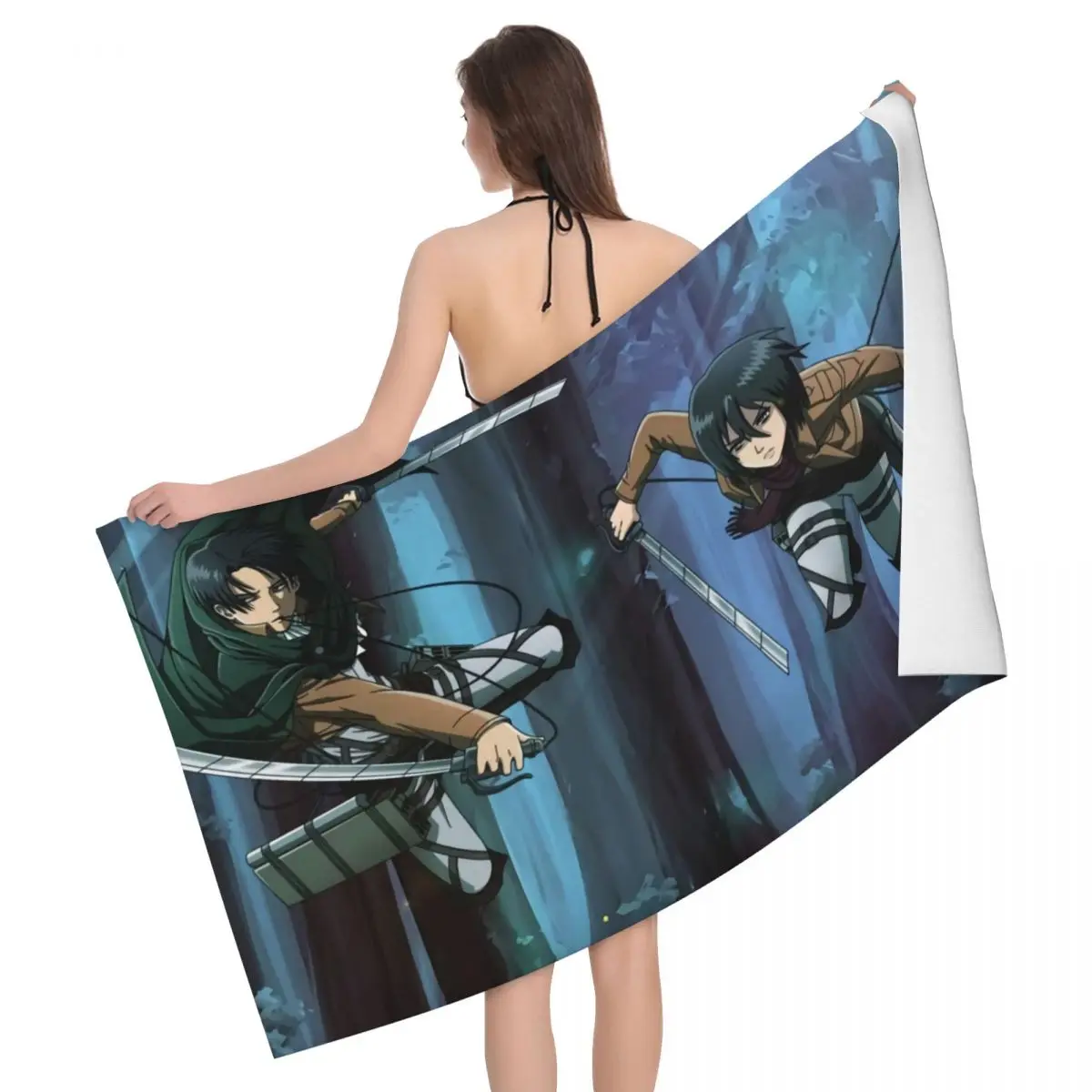 AttackOnTitanBeachTowelCustomizedAnimeShingekiNoKyojinSuper