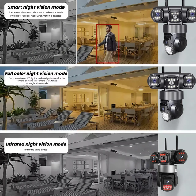 three lens 4g night vision v380pro