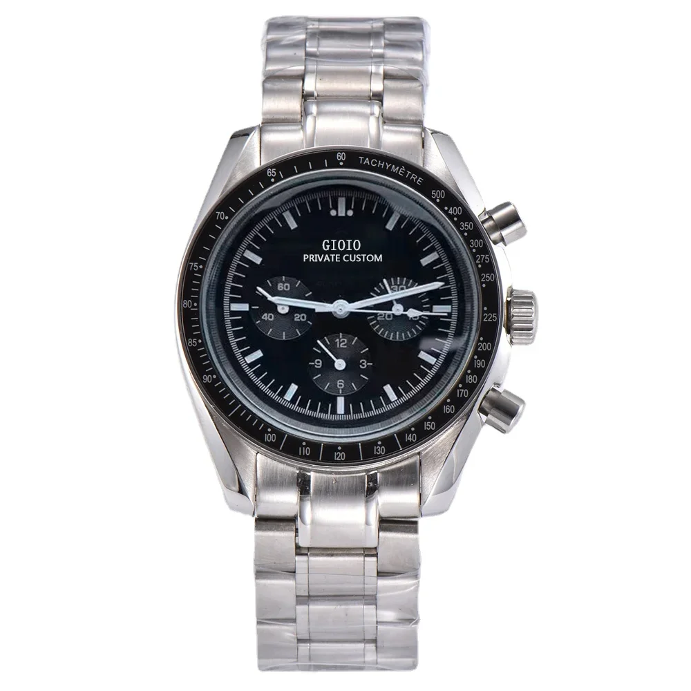 

Luxury New Mens Mechanical Automatic Watch Stainless Steel Speed Racing Luminous Black Ceramic Bezel Moonwatch 40mm